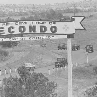 Sign and entrance to Camp Red Devil