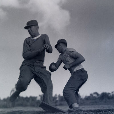 Soldiers playing baseball