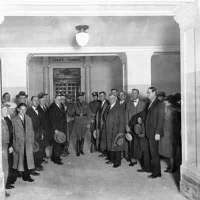 Oklahoma Guardsmen guard Senate Chamber Door