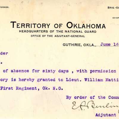 Special Order #62 Headquarters Oklahoma National Guard-1904