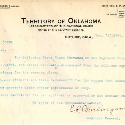 Special Order #118 Headquarters Oklahoma National Guard-1904
