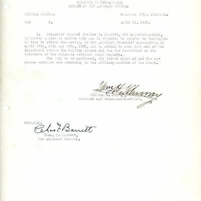 General Order #2 Headquarters Oklahoma National Guard-1931