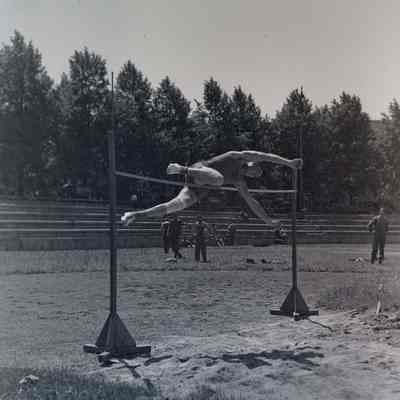 Soldier performing high jump