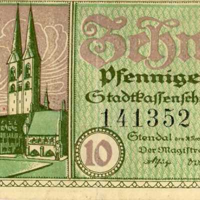 German City of Stendal Ten Pfennig Notgeld-1920