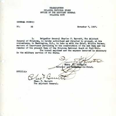 General Order #32 Headquarters Oklahoma National Guard-1927