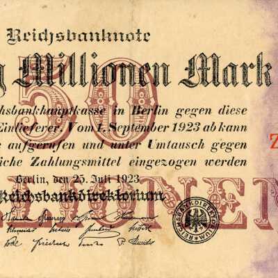 German Reichsbanknote Fifty Million Marks Type 1923