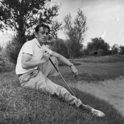 Soldier relaxing at a golf course