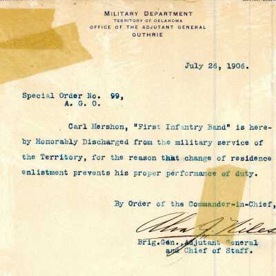 Special Order #99 Headquarters Oklahoma National Guard-1906