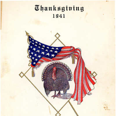 Thanksgiving menu and roster for 189th Field Artillery