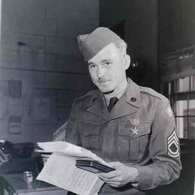 Soldier with newly awarded decoration