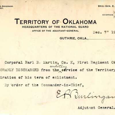Special Order #120 Headquarters Oklahoma National Guard-1904