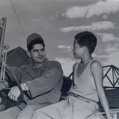 Soldier with a Japanese boy