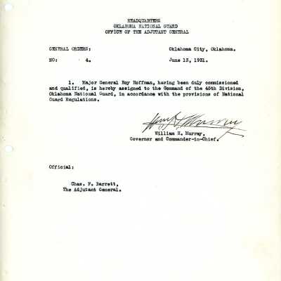 General Order #4 Headquarters Oklahoma National Guard-1931