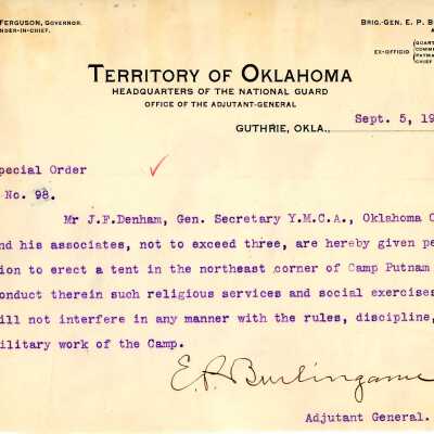 Special Order #98 Headquarters Oklahoma National Guard-1904