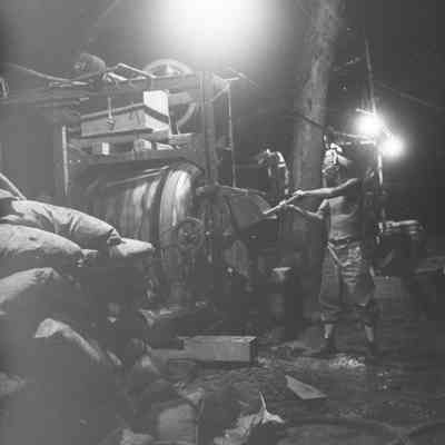 Japanese civilian using cement mixer