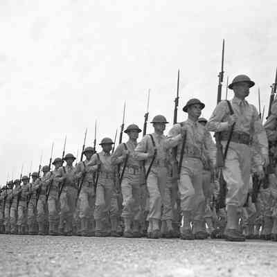 Soldiers marching