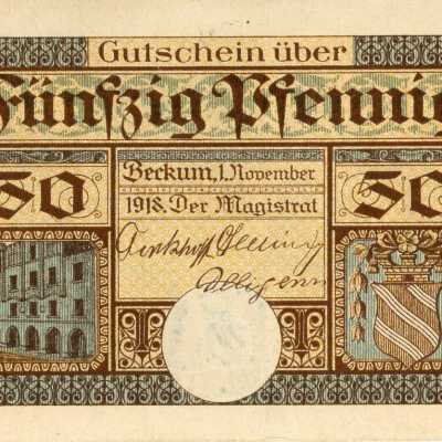 German City of Beckum Fifty Pfennig Notgeld-1918