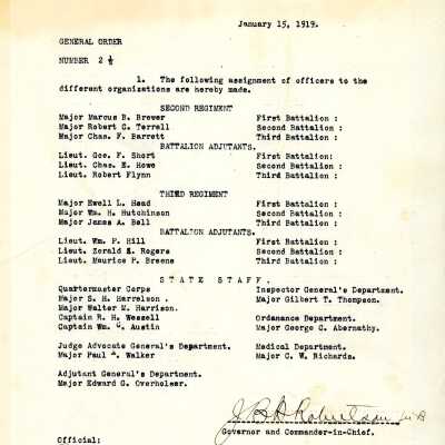 General Order #2.5 Headquarters Oklahoma National Guard-1919