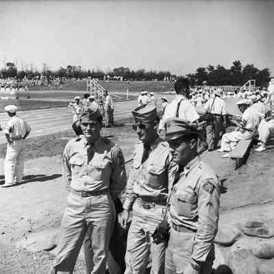 Soldiers at a track athletics event