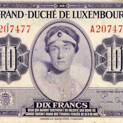 Luxembourg Ten Francs-1944