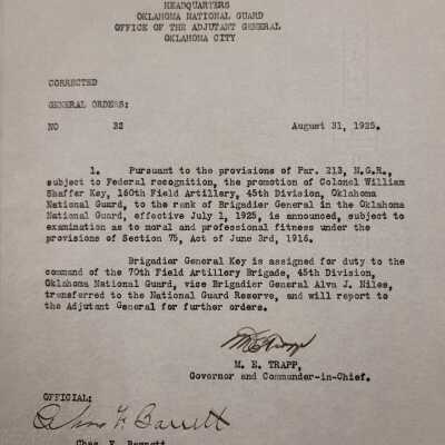 General Order #32 Headquarters Oklahoma National Guard-1925