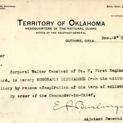 Special Order #121 Headquarters Oklahoma National Guard-1904