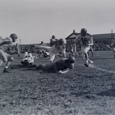 Soldiers playing football