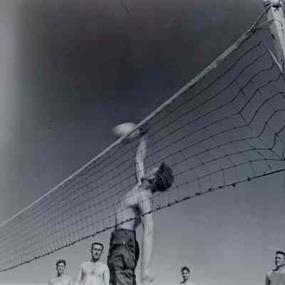 Soldiers playing volleyball