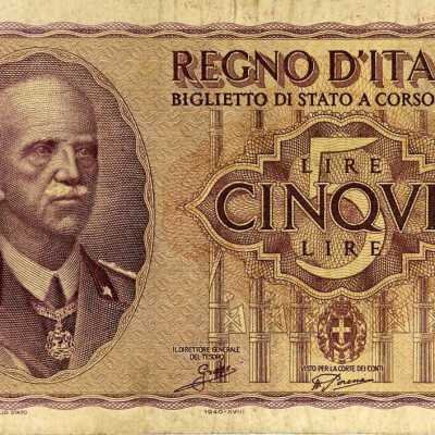 Italian Five Lire-1940