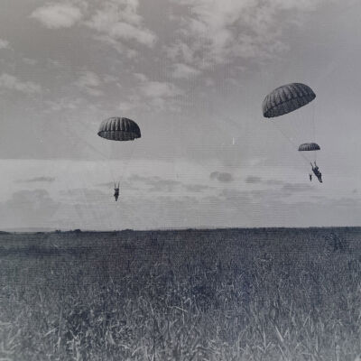 Paratroopers landing