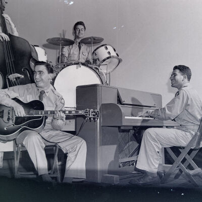 Soldiers playing in a musical combo