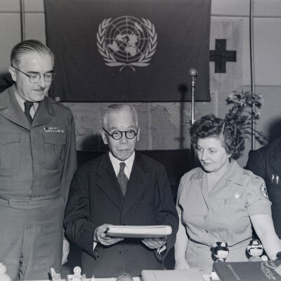 Ceremony for Army Medical Corps, Red Cross, and NATO