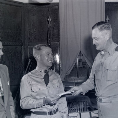 General Styron at a presentation ceremony