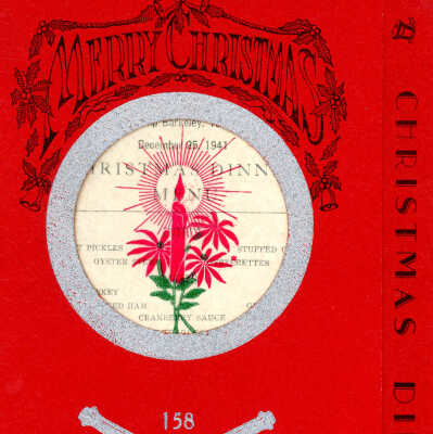 Christmas menu and roster for 158th Field Artillery