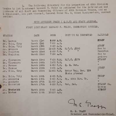 General Order #4 Supplement Headquarters Oklahoma National Guard-1926