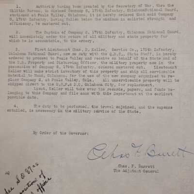 General Order #7 Headquarters Oklahoma National Guard-1922