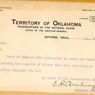 Special Order #104 Headquarters Oklahoma National Guard-1903