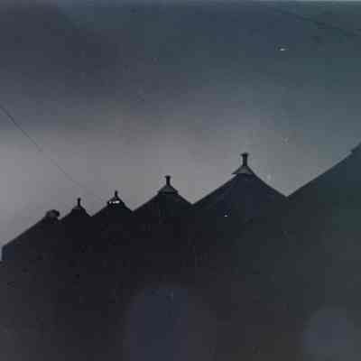 Silhouettes of tents