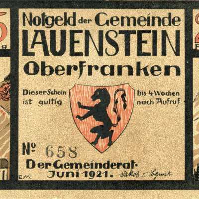 German Municipality of Lauenstein Twenty-Five Pfennig Notgeld