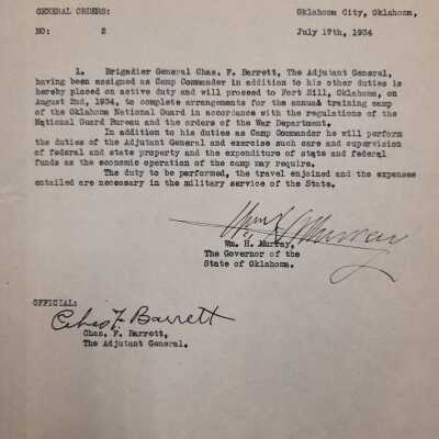 General Order #2 Headquarters Oklahoma National Guard-1934
