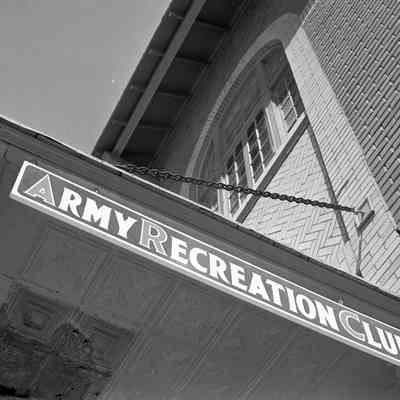 Building marquee for an Army Recreation Club