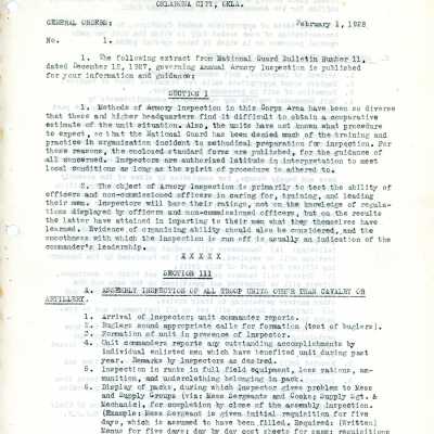 General Order #1 Headquarters Oklahoma National Guard-1928