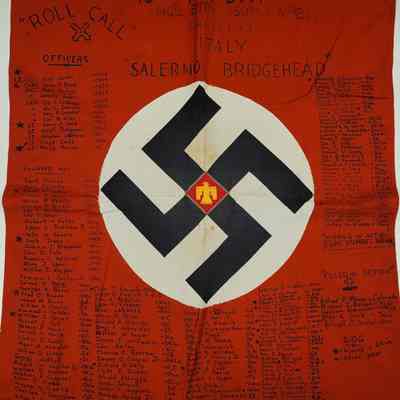 Nazi flag signed by 160th Field Artillery