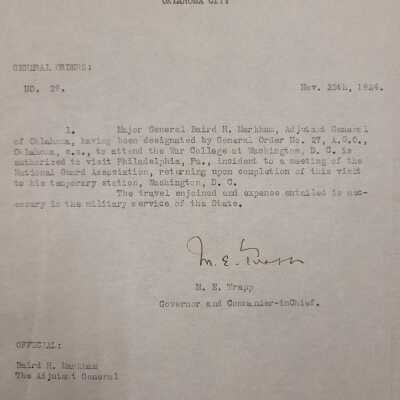 General Order #29 Headquarters Oklahoma National Guard-1924