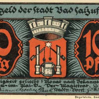 German City of Bad Salzuflen Ten Pfennig Notgeld