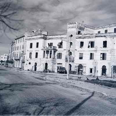 Damaged buildings in Cisterna