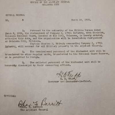 General Order #8 Headquarters Oklahoma National Guard-1926