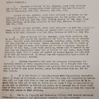 General Order #15 Headquarters Oklahoma National Guard-1921