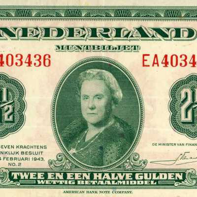 Netherlands Two and a Half Gulden-1943