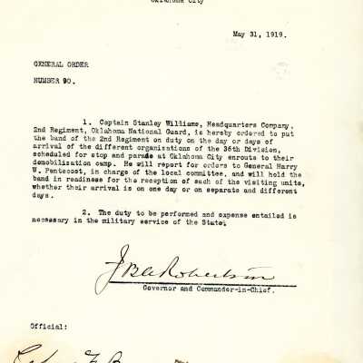 General Order #90 Headquarters Oklahoma National Guard-1919